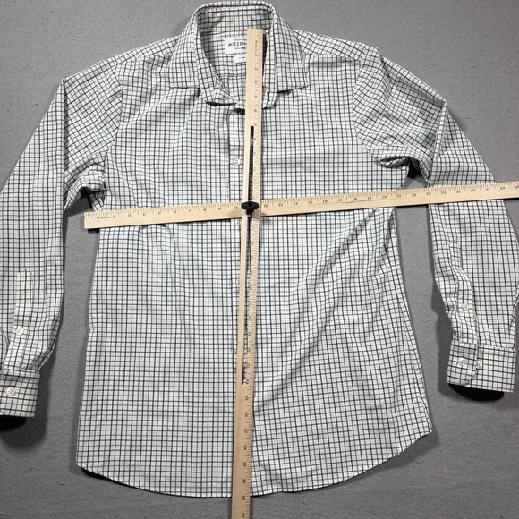 Mizzen+Main Leeward Collection Shirt XL Trim Fit Green Navy Check Performance - Picture 5 of 12
